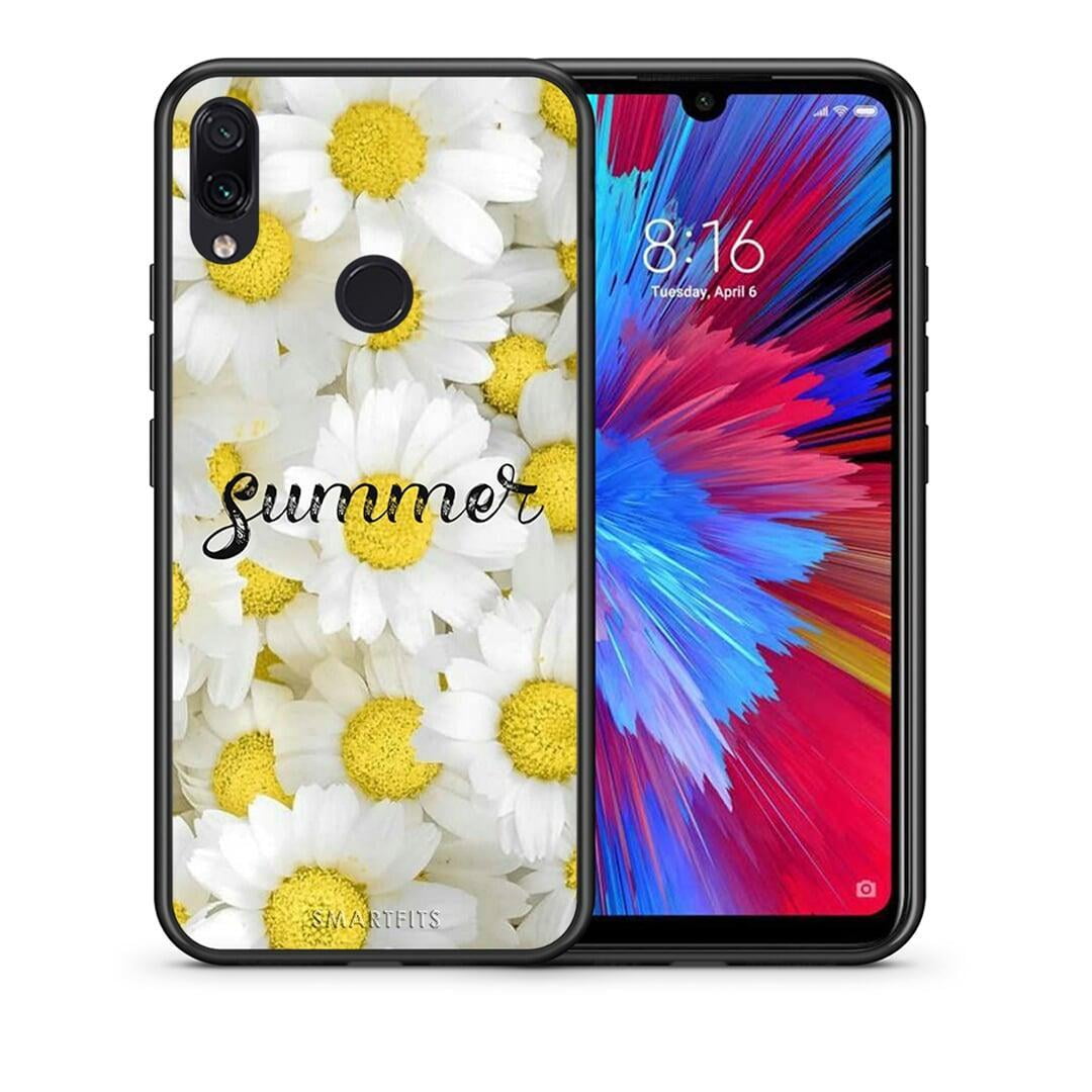 Θήκη Xiaomi Redmi Note 7 Summer Daisies από τη Smartfits με σχέδιο στο πίσω μέρος και μαύρο περίβλημα | Xiaomi Redmi Note 7 Summer Daisies case with colorful back and black bezels