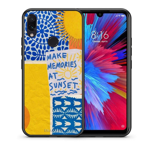 Θήκη Xiaomi Redmi Note 7 Sunset Memories από τη Smartfits με σχέδιο στο πίσω μέρος και μαύρο περίβλημα | Xiaomi Redmi Note 7 Sunset Memories case with colorful back and black bezels