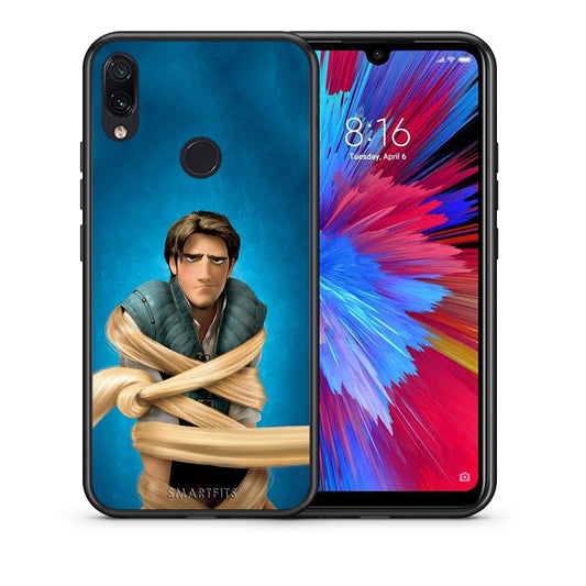 Θήκη Αγίου Βαλεντίνου Xiaomi Redmi Note 7 Tangled 1 από τη Smartfits με σχέδιο στο πίσω μέρος και μαύρο περίβλημα | Xiaomi Redmi Note 7 Tangled 1 case with colorful back and black bezels