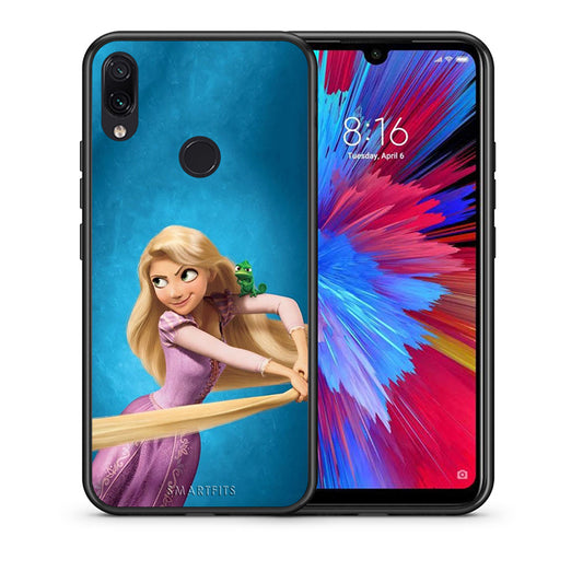 Θήκη Αγίου Βαλεντίνου Xiaomi Redmi Note 7 Tangled 2 από τη Smartfits με σχέδιο στο πίσω μέρος και μαύρο περίβλημα | Xiaomi Redmi Note 7 Tangled 2 case with colorful back and black bezels