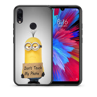 Thumbnail for Θήκη Xiaomi Redmi Note 7 Minion Text από τη Smartfits με σχέδιο στο πίσω μέρος και μαύρο περίβλημα | Xiaomi Redmi Note 7 Minion Text case with colorful back and black bezels