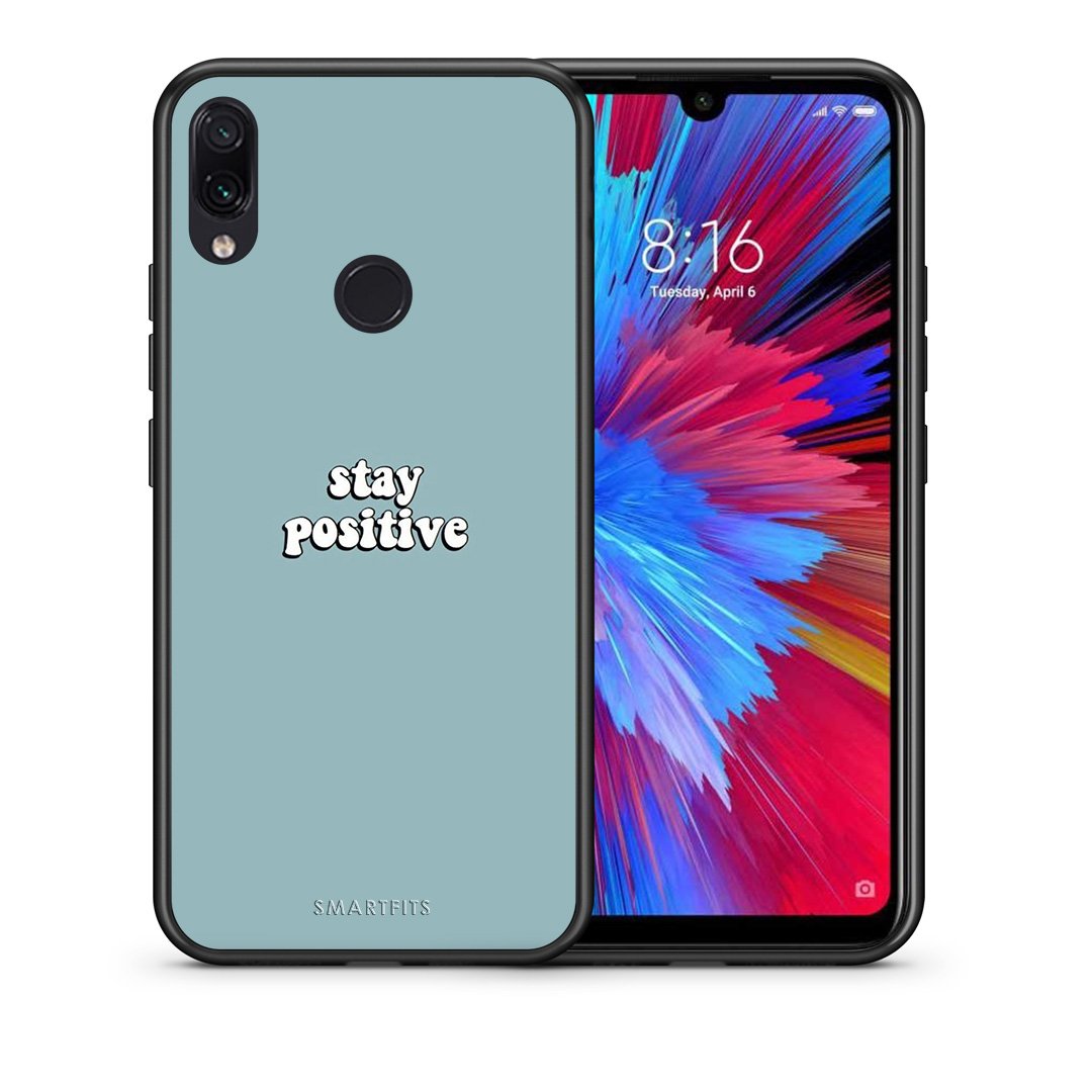 Θήκη Xiaomi Redmi Note 7 Positive Text από τη Smartfits με σχέδιο στο πίσω μέρος και μαύρο περίβλημα | Xiaomi Redmi Note 7 Positive Text case with colorful back and black bezels