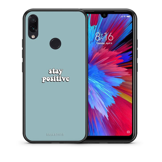 Θήκη Xiaomi Redmi Note 7 Positive Text από τη Smartfits με σχέδιο στο πίσω μέρος και μαύρο περίβλημα | Xiaomi Redmi Note 7 Positive Text case with colorful back and black bezels