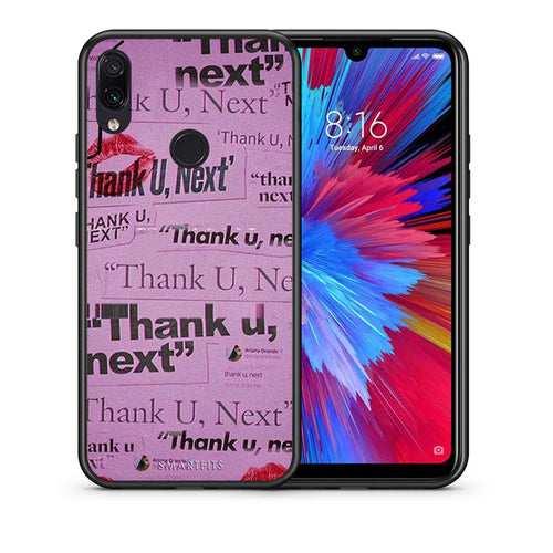 Θήκη Αγίου Βαλεντίνου Xiaomi Redmi Note 7 Thank You Next από τη Smartfits με σχέδιο στο πίσω μέρος και μαύρο περίβλημα | Xiaomi Redmi Note 7 Thank You Next case with colorful back and black bezels