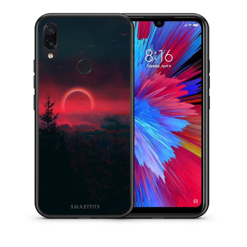 Θήκη Xiaomi Redmi Note 7 Sunset Tropic από τη Smartfits με σχέδιο στο πίσω μέρος και μαύρο περίβλημα | Xiaomi Redmi Note 7 Sunset Tropic case with colorful back and black bezels