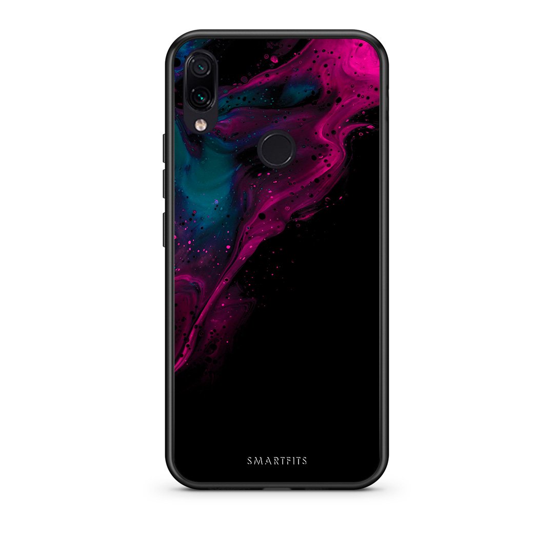 4 - Xiaomi Redmi Note 7 Pink Black Watercolor case, cover, bumper