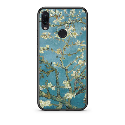 Xiaomi Redmi Note 7 White Blossoms θήκη από τη Smartfits με σχέδιο στο πίσω μέρος και μαύρο περίβλημα | Smartphone case with colorful back and black bezels by Smartfits