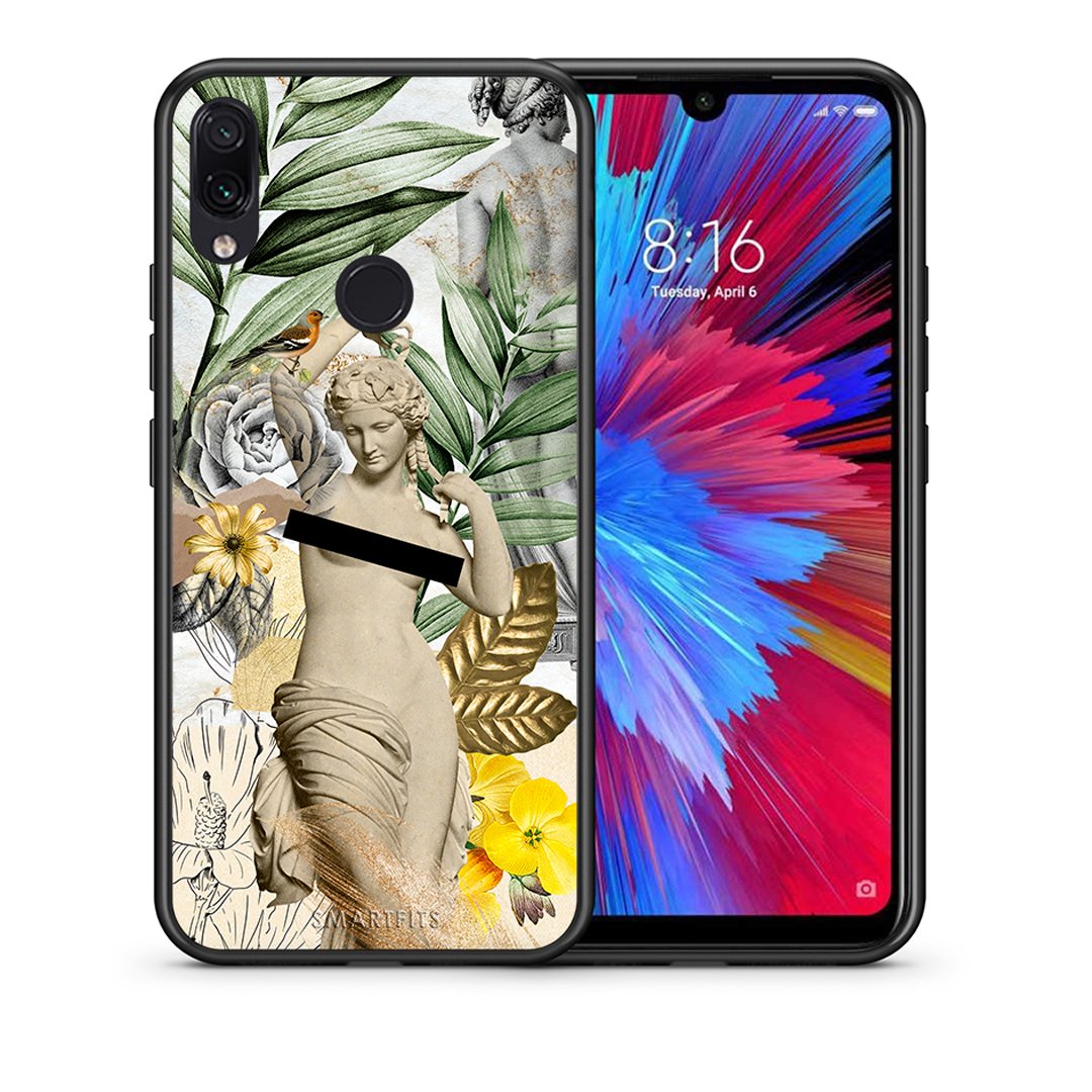 Θήκη Xiaomi Redmi Note 7 Woman Statue από τη Smartfits με σχέδιο στο πίσω μέρος και μαύρο περίβλημα | Xiaomi Redmi Note 7 Woman Statue case with colorful back and black bezels