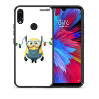 Thumbnail for Θήκη Xiaomi Redmi Note 7 Xmas Minion Lights από τη Smartfits με σχέδιο στο πίσω μέρος και μαύρο περίβλημα | Xiaomi Redmi Note 7 Xmas Minion Lights case with colorful back and black bezels