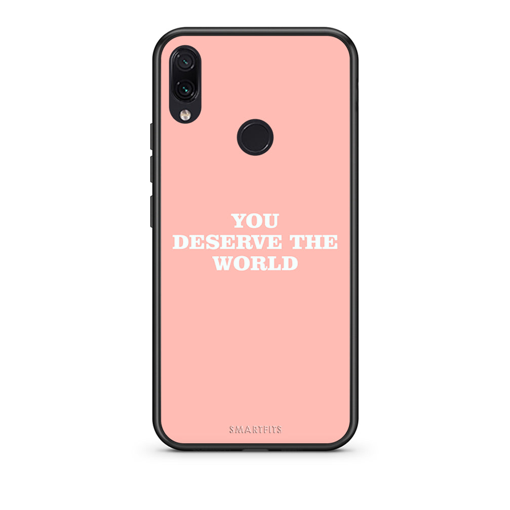Xiaomi Redmi Note 7 You Deserve The World Θήκη Αγίου Βαλεντίνου από τη Smartfits με σχέδιο στο πίσω μέρος και μαύρο περίβλημα | Smartphone case with colorful back and black bezels by Smartfits