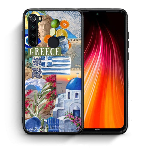 Θήκη Xiaomi Redmi Note 8 All Greek από τη Smartfits με σχέδιο στο πίσω μέρος και μαύρο περίβλημα | Xiaomi Redmi Note 8 All Greek case with colorful back and black bezels