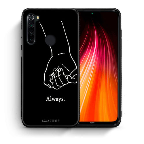 Θήκη Αγίου Βαλεντίνου Xiaomi Redmi Note 8 Always & Forever 1 από τη Smartfits με σχέδιο στο πίσω μέρος και μαύρο περίβλημα | Xiaomi Redmi Note 8 Always & Forever 1 case with colorful back and black bezels