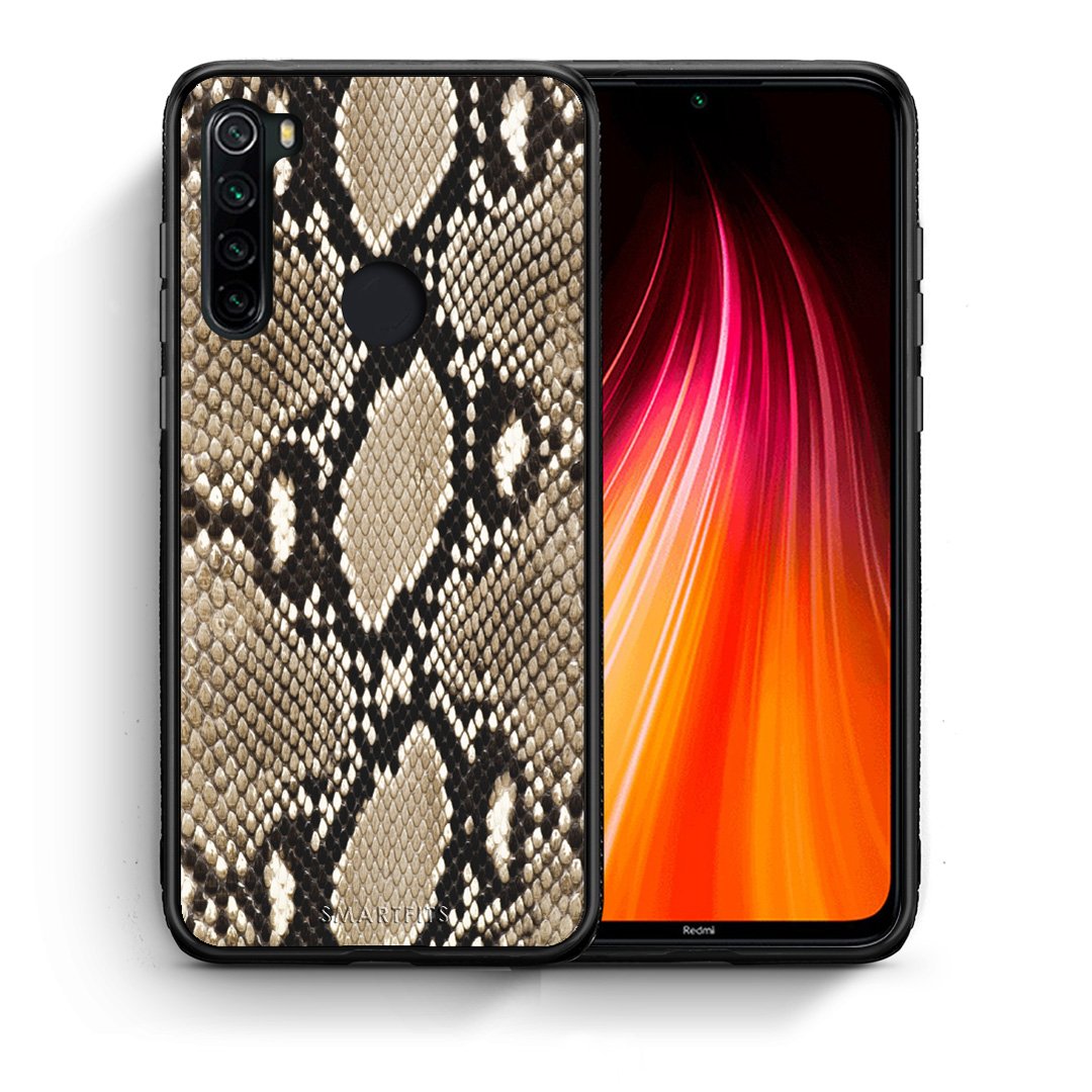 Θήκη Xiaomi Redmi Note 8 Fashion Snake Animal από τη Smartfits με σχέδιο στο πίσω μέρος και μαύρο περίβλημα | Xiaomi Redmi Note 8 Fashion Snake Animal case with colorful back and black bezels