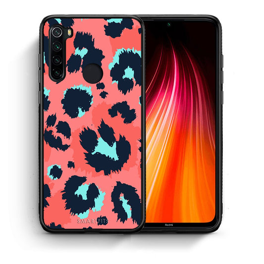 Θήκη Xiaomi Redmi Note 8 Pink Leopard Animal από τη Smartfits με σχέδιο στο πίσω μέρος και μαύρο περίβλημα | Xiaomi Redmi Note 8 Pink Leopard Animal case with colorful back and black bezels