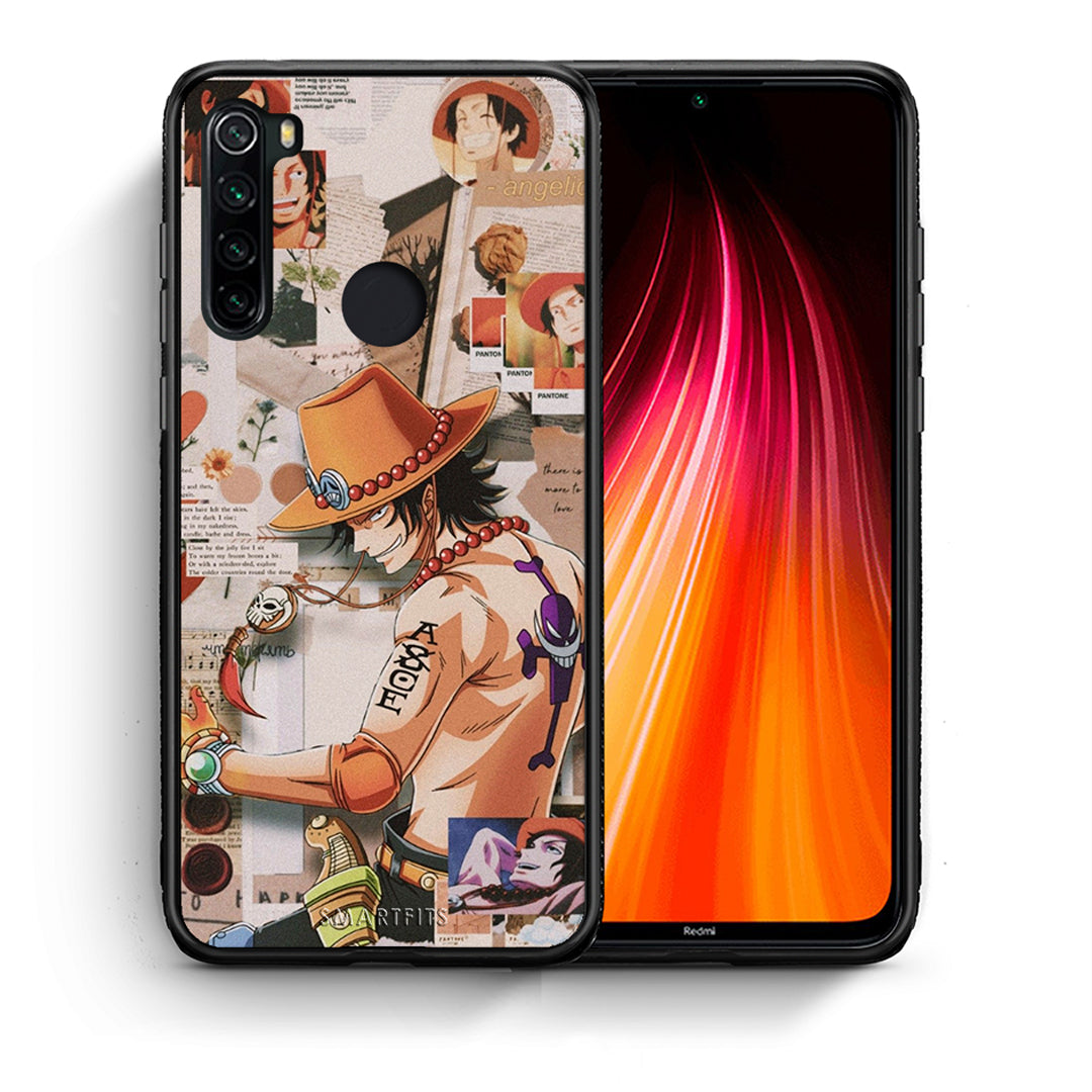 Θήκη Xiaomi Redmi Note 8 Anime Collage από τη Smartfits με σχέδιο στο πίσω μέρος και μαύρο περίβλημα | Xiaomi Redmi Note 8 Anime Collage case with colorful back and black bezels