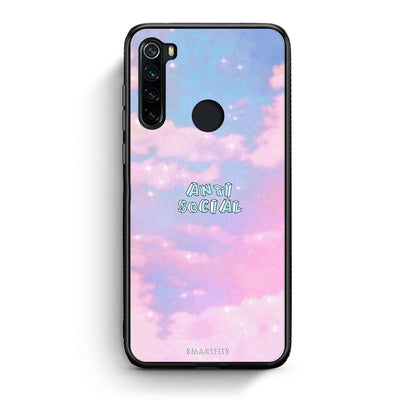 Xiaomi Redmi Note 8 Anti Social Θήκη Αγίου Βαλεντίνου από τη Smartfits με σχέδιο στο πίσω μέρος και μαύρο περίβλημα | Smartphone case with colorful back and black bezels by Smartfits