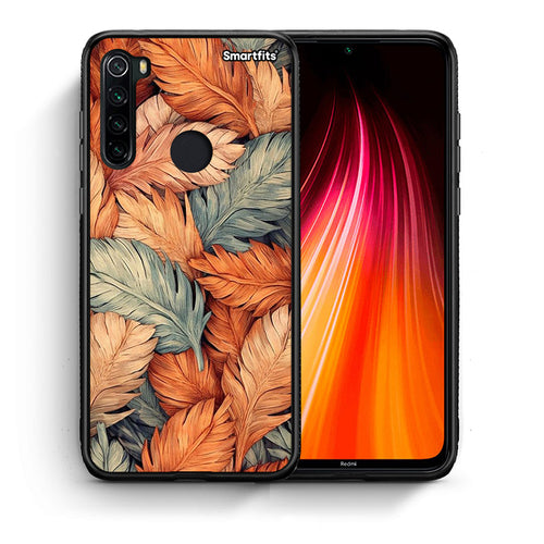 Θήκη Xiaomi Redmi Note 8 Autumn Leaves από τη Smartfits με σχέδιο στο πίσω μέρος και μαύρο περίβλημα | Xiaomi Redmi Note 8 Autumn Leaves case with colorful back and black bezels