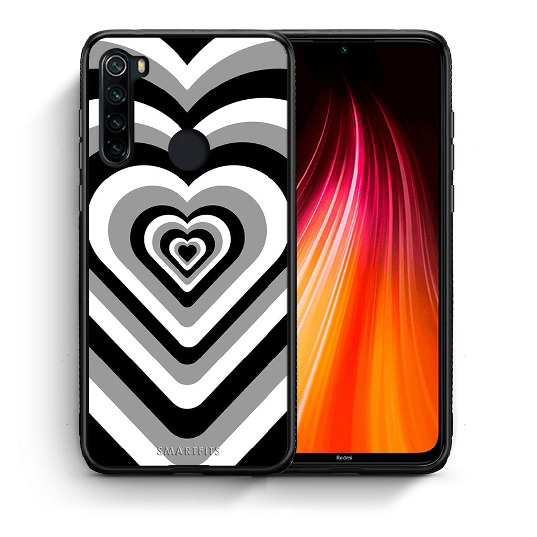 Θήκη Xiaomi Redmi Note 8 Black Hearts από τη Smartfits με σχέδιο στο πίσω μέρος και μαύρο περίβλημα | Xiaomi Redmi Note 8 Black Hearts case with colorful back and black bezels