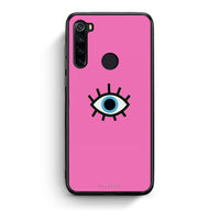 Thumbnail for Xiaomi Redmi Note 8 Blue Eye Pink θήκη από τη Smartfits με σχέδιο στο πίσω μέρος και μαύρο περίβλημα | Smartphone case with colorful back and black bezels by Smartfits