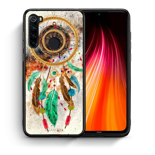 Θήκη Xiaomi Redmi Note 8 DreamCatcher Boho από τη Smartfits με σχέδιο στο πίσω μέρος και μαύρο περίβλημα | Xiaomi Redmi Note 8 DreamCatcher Boho case with colorful back and black bezels