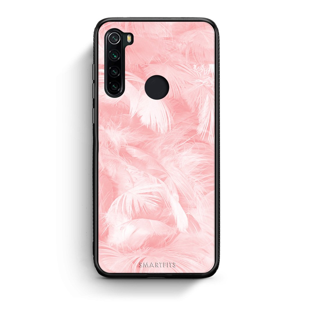 33 - Xiaomi Redmi Note 8 Pink Feather Boho case, cover, bumper