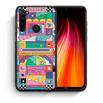 Θήκη Xiaomi Redmi Note 8 Bubbles Soap από τη Smartfits με σχέδιο στο πίσω μέρος και μαύρο περίβλημα | Xiaomi Redmi Note 8 Bubbles Soap case with colorful back and black bezels