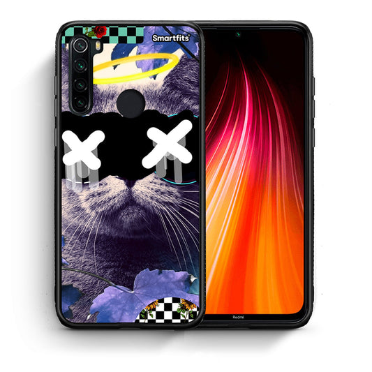Θήκη Xiaomi Redmi Note 8 Cat Collage από τη Smartfits με σχέδιο στο πίσω μέρος και μαύρο περίβλημα | Xiaomi Redmi Note 8 Cat Collage case with colorful back and black bezels