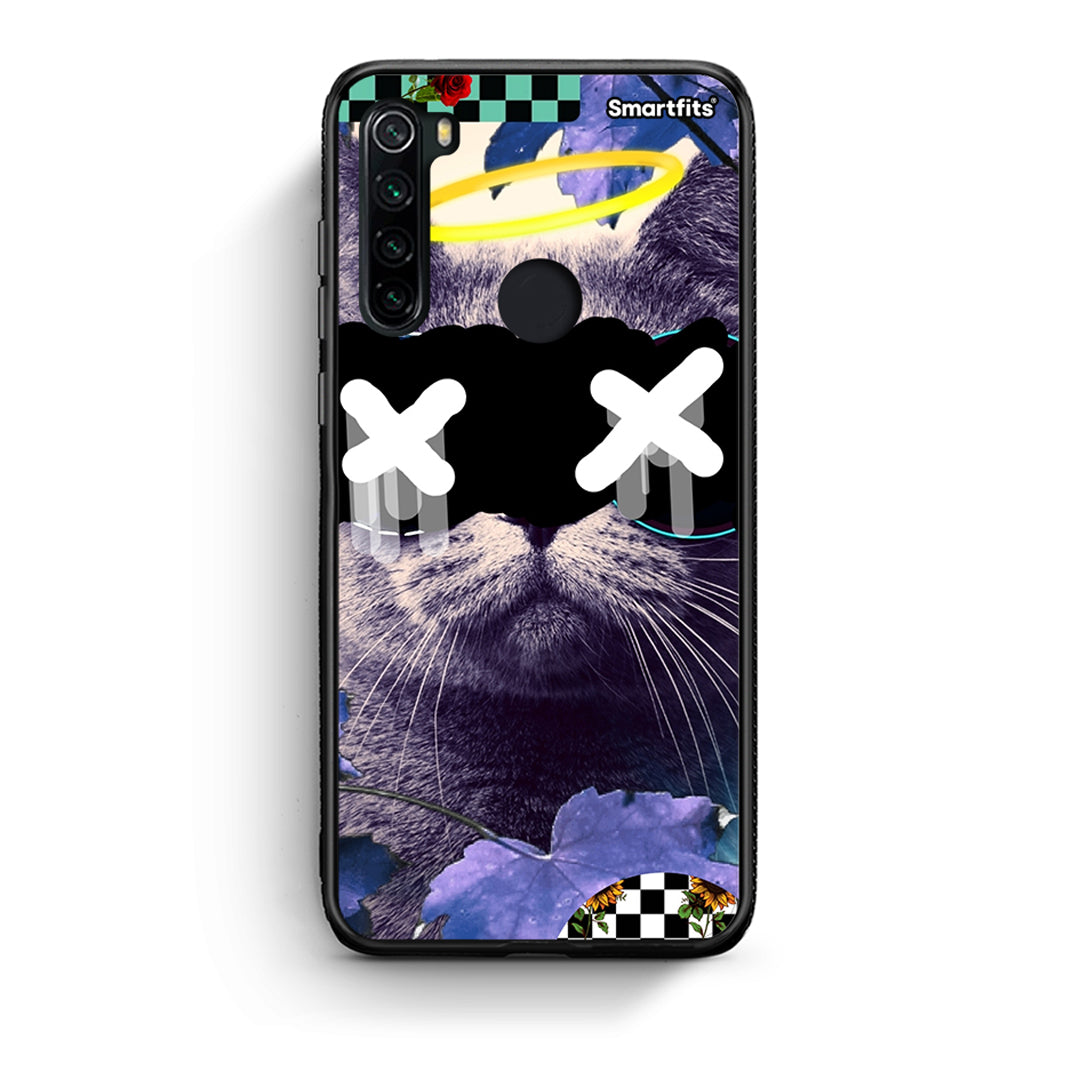 Xiaomi Redmi Note 8 Cat Collage θήκη από τη Smartfits με σχέδιο στο πίσω μέρος και μαύρο περίβλημα | Smartphone case with colorful back and black bezels by Smartfits