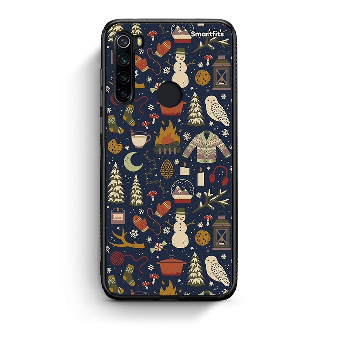 Xiaomi Redmi Note 8 Christmas Elements θήκη από τη Smartfits με σχέδιο στο πίσω μέρος και μαύρο περίβλημα | Smartphone case with colorful back and black bezels by Smartfits