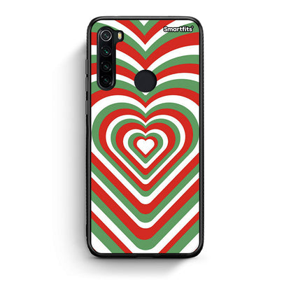 Xiaomi Redmi Note 8 Christmas Hearts θήκη από τη Smartfits με σχέδιο στο πίσω μέρος και μαύρο περίβλημα | Smartphone case with colorful back and black bezels by Smartfits