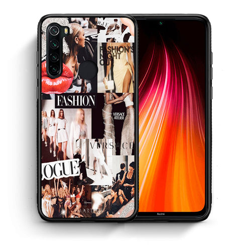 Θήκη Αγίου Βαλεντίνου Xiaomi Redmi Note 8 Collage Fashion από τη Smartfits με σχέδιο στο πίσω μέρος και μαύρο περίβλημα | Xiaomi Redmi Note 8 Collage Fashion case with colorful back and black bezels