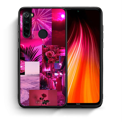 Θήκη Αγίου Βαλεντίνου Xiaomi Redmi Note 8 Collage Red Roses από τη Smartfits με σχέδιο στο πίσω μέρος και μαύρο περίβλημα | Xiaomi Redmi Note 8 Collage Red Roses case with colorful back and black bezels