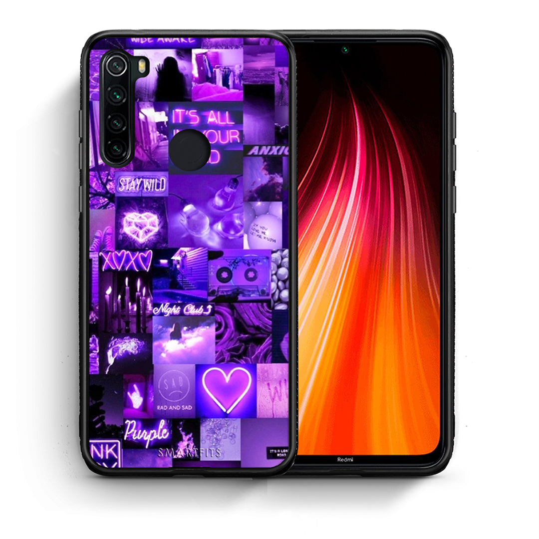 Θήκη Αγίου Βαλεντίνου Xiaomi Redmi Note 8 Collage Stay Wild από τη Smartfits με σχέδιο στο πίσω μέρος και μαύρο περίβλημα | Xiaomi Redmi Note 8 Collage Stay Wild case with colorful back and black bezels