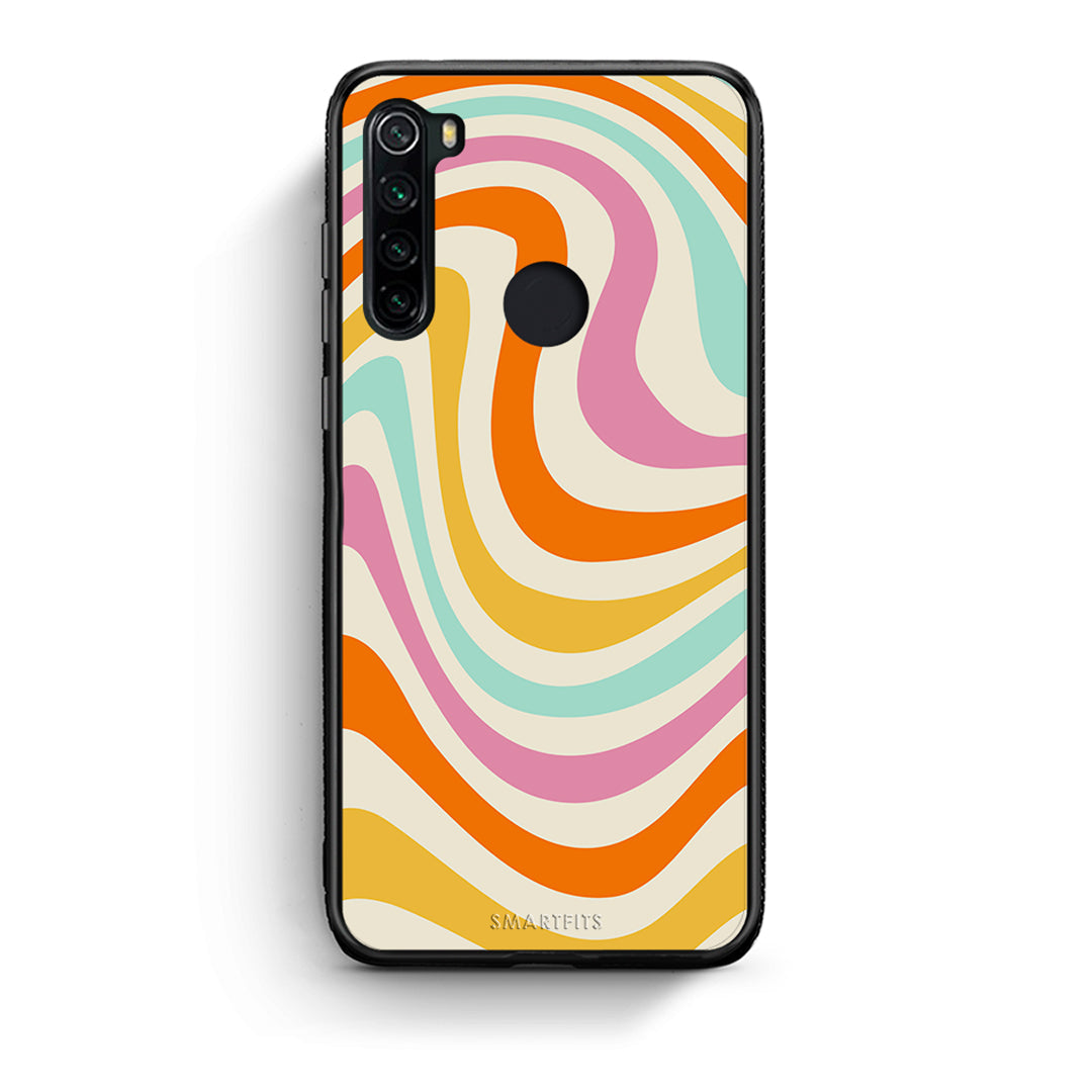 Xiaomi Redmi Note 8 Colourful Waves θήκη από τη Smartfits με σχέδιο στο πίσω μέρος και μαύρο περίβλημα | Smartphone case with colorful back and black bezels by Smartfits