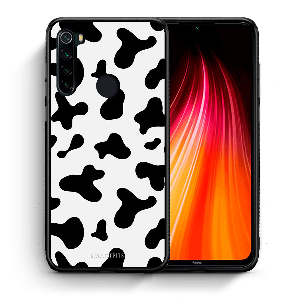 Θήκη Xiaomi Redmi Note 8 Cow Print από τη Smartfits με σχέδιο στο πίσω μέρος και μαύρο περίβλημα | Xiaomi Redmi Note 8 Cow Print case with colorful back and black bezels