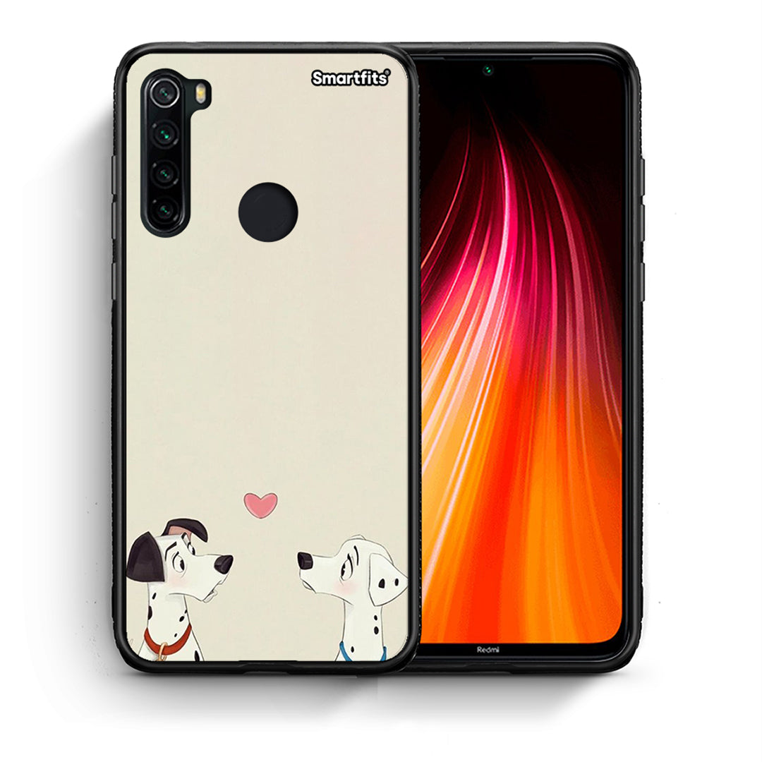 Θήκη Xiaomi Redmi Note 8 Dalmatians Love από τη Smartfits με σχέδιο στο πίσω μέρος και μαύρο περίβλημα | Xiaomi Redmi Note 8 Dalmatians Love case with colorful back and black bezels