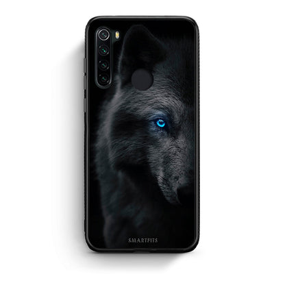 Xiaomi Redmi Note 8 Dark Wolf θήκη από τη Smartfits με σχέδιο στο πίσω μέρος και μαύρο περίβλημα | Smartphone case with colorful back and black bezels by Smartfits