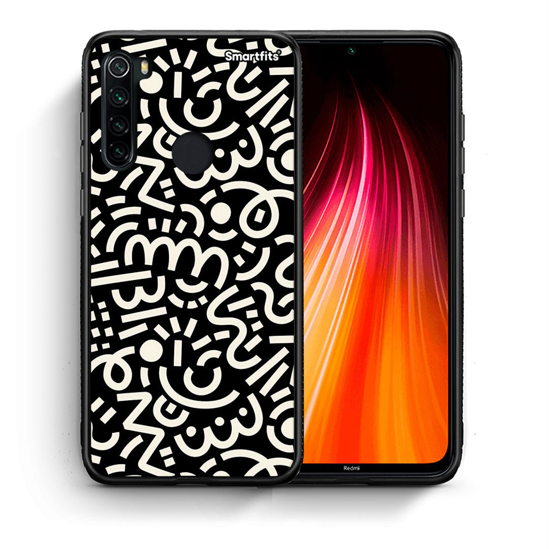 Θήκη Xiaomi Redmi Note 8 Doodle Art από τη Smartfits με σχέδιο στο πίσω μέρος και μαύρο περίβλημα | Xiaomi Redmi Note 8 Doodle Art case with colorful back and black bezels
