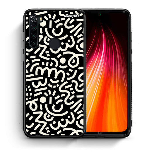 Θήκη Xiaomi Redmi Note 8 Doodle Art από τη Smartfits με σχέδιο στο πίσω μέρος και μαύρο περίβλημα | Xiaomi Redmi Note 8 Doodle Art case with colorful back and black bezels