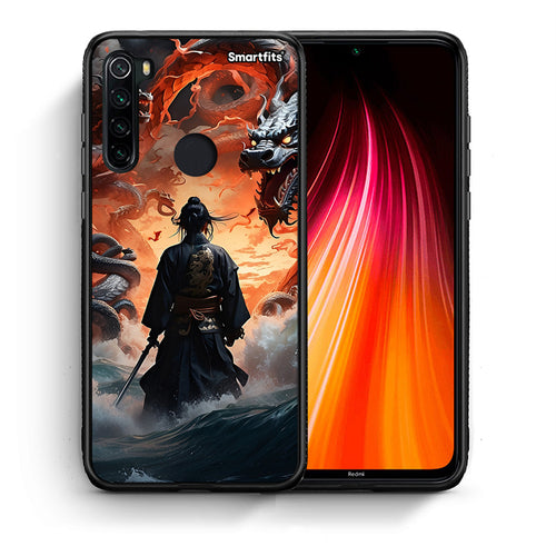 Θήκη Xiaomi Redmi Note 8 Dragons Fight από τη Smartfits με σχέδιο στο πίσω μέρος και μαύρο περίβλημα | Xiaomi Redmi Note 8 Dragons Fight case with colorful back and black bezels