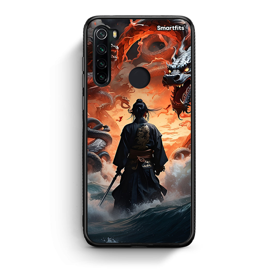 Xiaomi Redmi Note 8 Dragons Fight θήκη από τη Smartfits με σχέδιο στο πίσω μέρος και μαύρο περίβλημα | Smartphone case with colorful back and black bezels by Smartfits