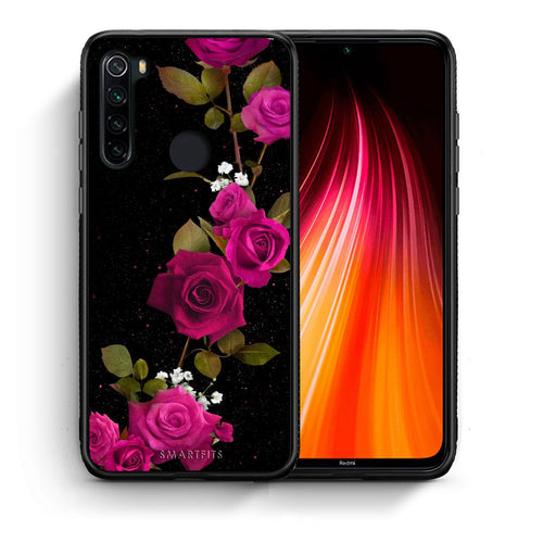 Θήκη Xiaomi Redmi Note 8 Red Roses Flower από τη Smartfits με σχέδιο στο πίσω μέρος και μαύρο περίβλημα | Xiaomi Redmi Note 8 Red Roses Flower case with colorful back and black bezels