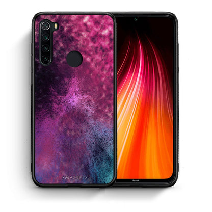 Θήκη Xiaomi Redmi Note 8 Aurora Galaxy από τη Smartfits με σχέδιο στο πίσω μέρος και μαύρο περίβλημα | Xiaomi Redmi Note 8 Aurora Galaxy case with colorful back and black bezels