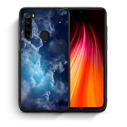 Θήκη Xiaomi Redmi Note 8 Blue Sky Galaxy από τη Smartfits με σχέδιο στο πίσω μέρος και μαύρο περίβλημα | Xiaomi Redmi Note 8 Blue Sky Galaxy case with colorful back and black bezels