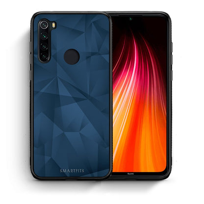 Θήκη Xiaomi Redmi Note 8 Blue Abstract Geometric από τη Smartfits με σχέδιο στο πίσω μέρος και μαύρο περίβλημα | Xiaomi Redmi Note 8 Blue Abstract Geometric case with colorful back and black bezels