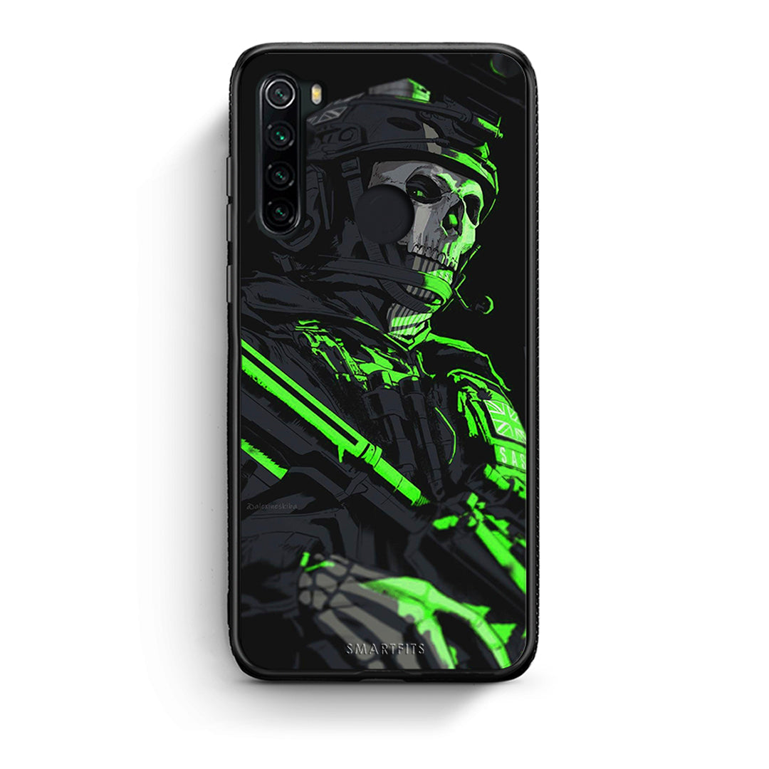 Xiaomi Redmi Note 8 Green Soldier Θήκη Αγίου Βαλεντίνου από τη Smartfits με σχέδιο στο πίσω μέρος και μαύρο περίβλημα | Smartphone case with colorful back and black bezels by Smartfits