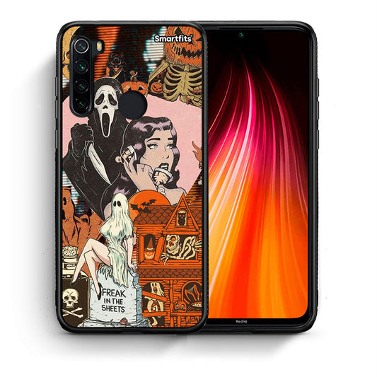 Θήκη Xiaomi Redmi Note 8 Halloween Collage από τη Smartfits με σχέδιο στο πίσω μέρος και μαύρο περίβλημα | Xiaomi Redmi Note 8 Halloween Collage case with colorful back and black bezels