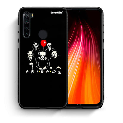 Θήκη Xiaomi Redmi Note 8 Halloween Friends από τη Smartfits με σχέδιο στο πίσω μέρος και μαύρο περίβλημα | Xiaomi Redmi Note 8 Halloween Friends case with colorful back and black bezels