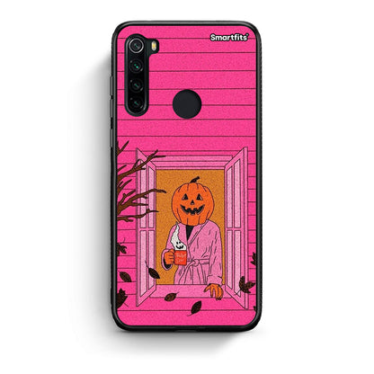 Xiaomi Redmi Note 8 Halloween Pumpkin Lady Θήκη από τη Smartfits με σχέδιο στο πίσω μέρος και μαύρο περίβλημα | Smartphone case with colorful back and black bezels by Smartfits