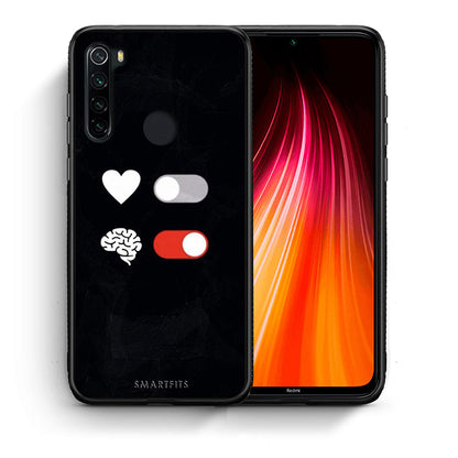 Θήκη Αγίου Βαλεντίνου Xiaomi Redmi Note 8 Heart Vs Brain από τη Smartfits με σχέδιο στο πίσω μέρος και μαύρο περίβλημα | Xiaomi Redmi Note 8 Heart Vs Brain case with colorful back and black bezels
